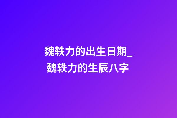 魏轶力的出生日期_ 魏轶力的生辰八字